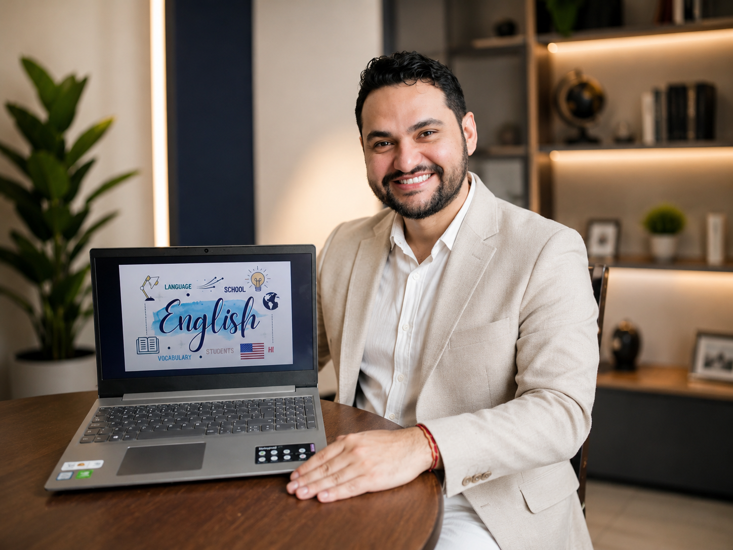 Teacher Saymon em aula online ao vivo