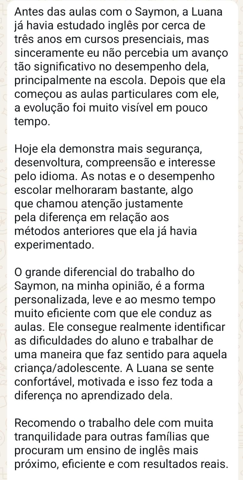 Depoimento de Ana Paula Cadais no WhatsApp