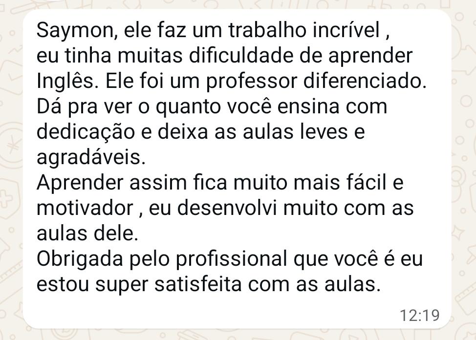 Depoimento de Cristina Pereira no WhatsApp