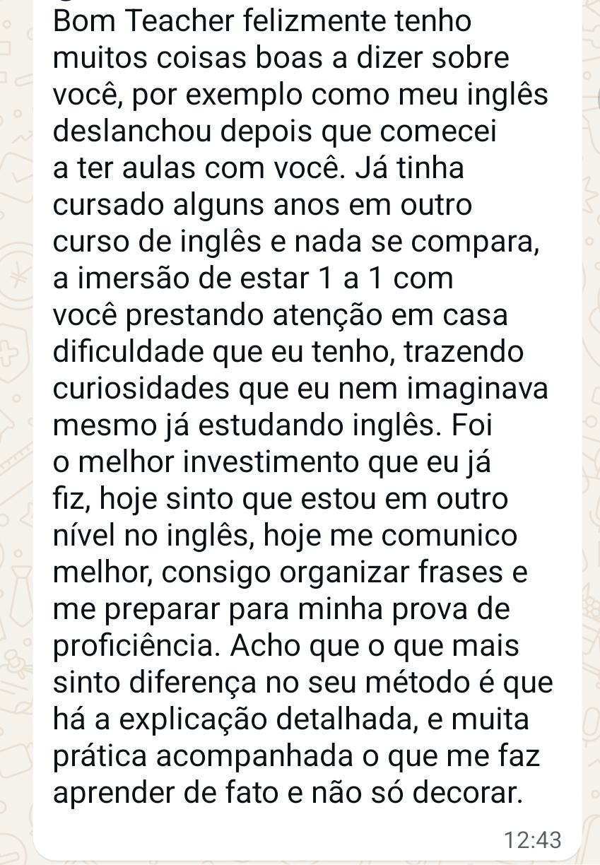 Depoimento de Isadora Martins no WhatsApp