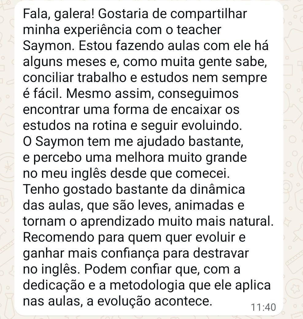 Depoimento de Leonardo Meneses no WhatsApp