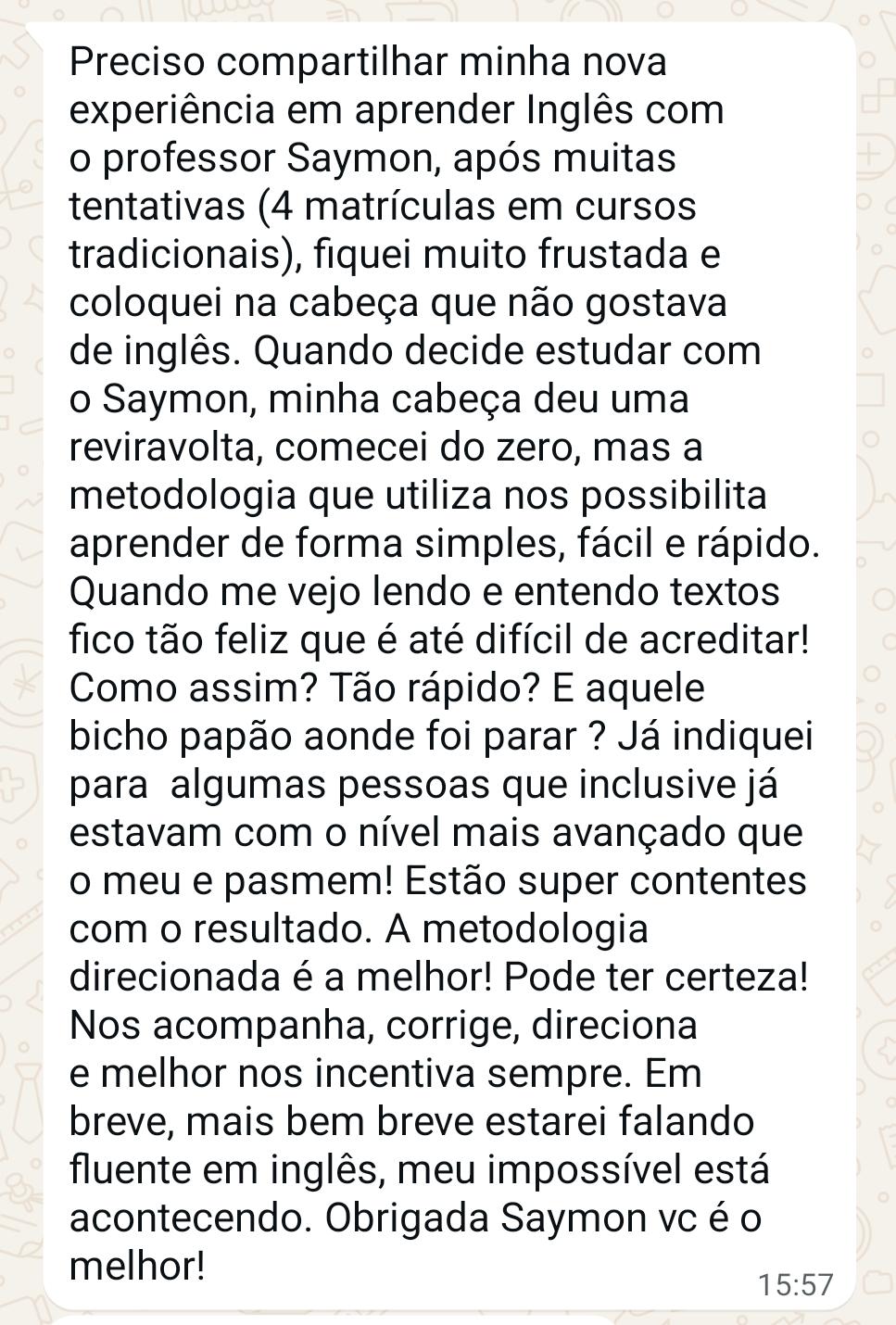 Depoimento de Luciana Batista no WhatsApp
