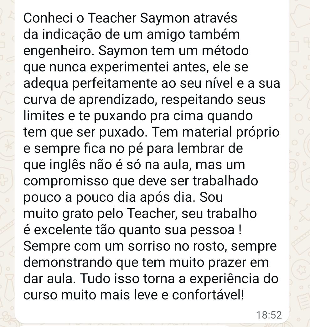 Depoimento de Theo Azevedo no WhatsApp